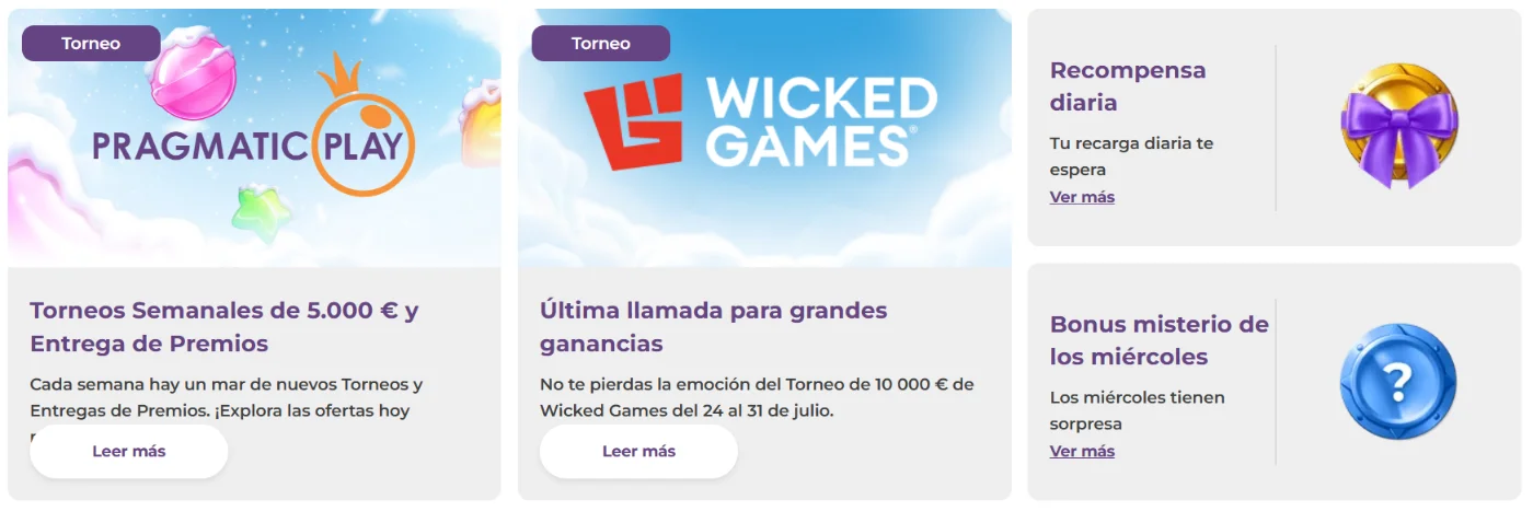 Tsars Casino página de promociones con torneos, recompensas diarias y bonos especiales