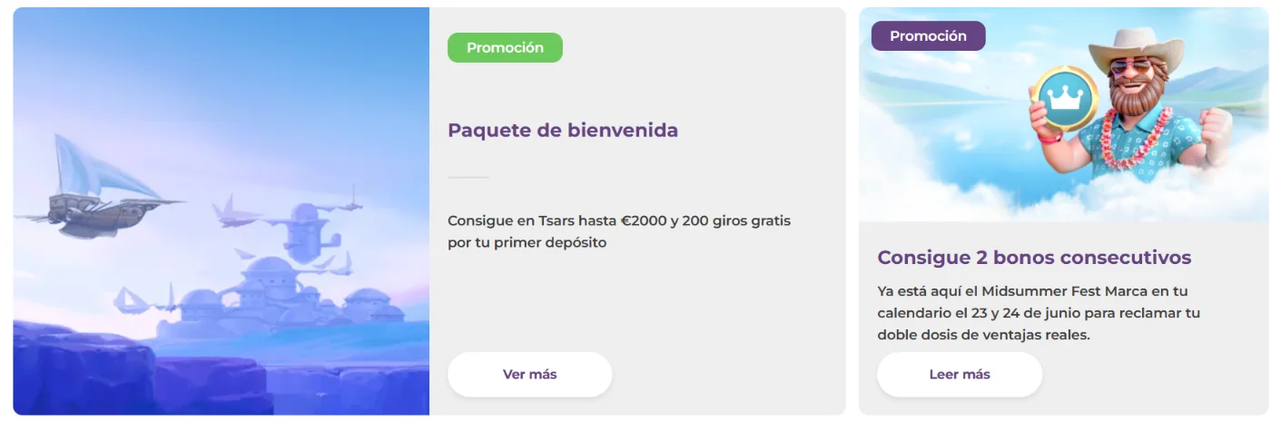 Tsars Casino promoción del bono de bienvenida y ofertas especiales para nuevos jugadores