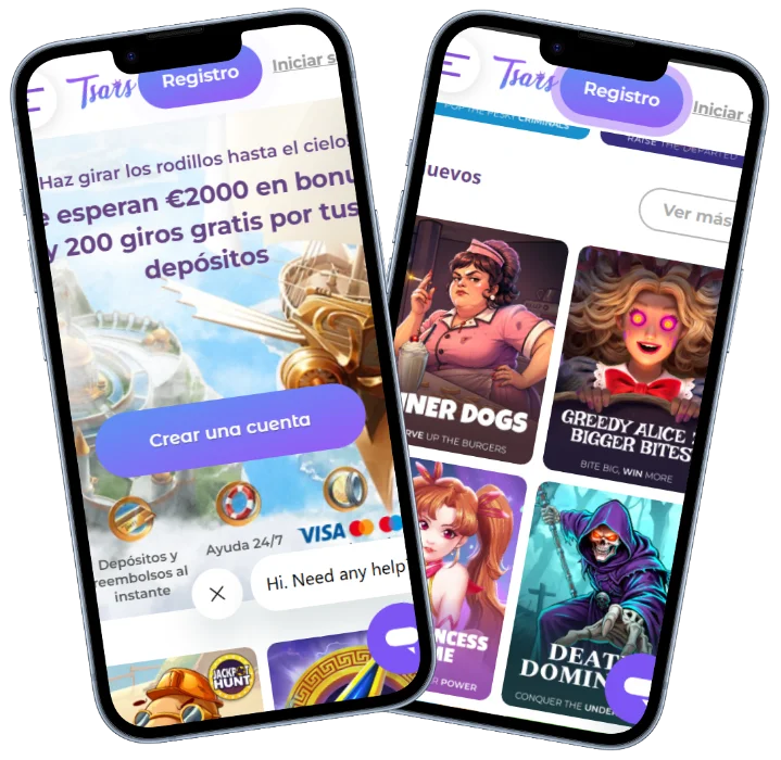 Tsars Casino versión móvil con promociones, tragamonedas y navegación optimizada para smartphones